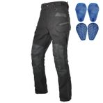 QIYUANT Erkek motosiklet sürme pantolon su itici rüzgar geçirmez nefes naylon yüksek bel motosiklet koruyucu pantolon diz kalça zırh cepler, Siyah / Petek Zırh, 4XL