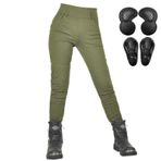 QIYUANT Kadın motosiklet pantolonu, Aramid Fiber koruyucu güvenlik streç, aşınmaya dayanıklı, motosiklet taytı, motokros günlük motosiklet pantolonu, yükseltilmiş çıkarılabilir zırhlı yarış sürüşü