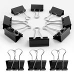 Qjaiune 40'lı Paket Orta Bağlayıcı Klipsler - 1 1/4 İnç / 32 mm Siyah Metal Kağıt Kelepçeleri Ofis, Okul, Ev, Kendin Yap, İş - Dosya Klipleri, Öğretmen Malzemeleri