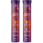 Qlife Tripple Effect D Vitamini + C Vitamini + Çinko 20 Efervesan Tablet (2 paketi)