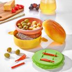 Qlux Beslenme Kabı Hamburger Şeklinde Beslenme Kabı Kamp Piknik Okul Beslenme Kabı L-00562 Bpa Içermez - 2 Adet