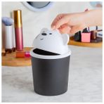 Qlux L-00586 Siyah Beyaz Çöp Kovası