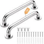 QMAHA Banyo için 2 Paket Tutunma Rayları, Kaymaz Duş Kolu Rayı, Tuvalet Tutacağı Emniyet Kolu, Paslanmaz Çelik Duş Tutacağı Bar, Yaşlı Çocuklar için Banyo Güvenlik Yardımı Engelliler (12 inç/30 cm)
