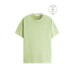 QMARI Açik Yeşil Oversize Tişört Basic Bisiklet Yaka Kadın T-shirt | 100% Pamuklu | Beyaz Nakişli Q Logo