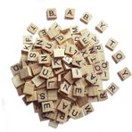 QMET El Sanatları için 1000 Scrabble Harf - Ahşap Scrabble Fayans - Kendin Yap Ahşap Hediye Dekorasyonu - Alfabe Bardak Altlıkları ve Scrabble Bulmaca Oyunu