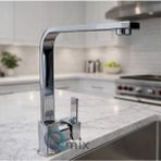 Qmix KARE PİRİNÇ GÖVDE LÜX MUTFAK EVİYE BATARYASI PARLAK KROM RENK