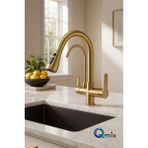 Qmix QMİX Mat Gold Lüx Spiralli Arıtmalı Mutfak Eviye Bataryası