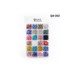 QNAİL PROFESSİONAL Renkli Tırnak Taşı Seti 24’lü Nail Art Süsleme Parlak Kristal Boncuk Seti QA-302