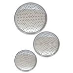 Qniay 20-22-24 cm Paslanmaz Çelik Pizza Pişirme Altlığı Lüx 3'lü Tepsi Seti