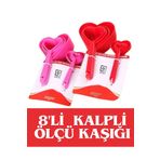 Qniay 8'Li Kalp Ölçü Kaşığı Baharat Kaşığı Çay Kahve Şeker Un Baharatlık Ölçü Kaşığı Seti