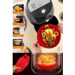 Qniay Airfryer Kalıbı Yağsız Kızartma Sıcak Hava Fritöz Silikon Sepet Mat Yapışmaz Pişirme Fırın Matı