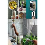 Qniay Duş Başlığı Turbo Gold Pervaneli New Tasarım Start Stop Tuşu Duş Başlığı 360 Derece Döner - Sağ