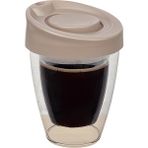 Qniay Pratik Kapaklı Termos Bardak Expresso Coffee Tea Çift Cidarlı El Yakmaz Soğutmaz Bardak Mika