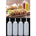 Qniay Qchef 4 Adet Yağdanlık Sos Ve Sirkelik 700 Ml Kapaklı Sos Çeşni Şişesi