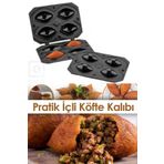 Qniay Siyah Pratik 4'Lü Içli Köfte Kalıbı - Içli Köfte Kalıbı Aparatı Katlanabilir Içliköfte Makinası