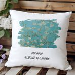 Qoeuyl Boutique Almond Blossoms Baskılı Sanatsal Hediyelik Elyaf Dolgulu Dekoratif Yastık - 28 x 28 cm - Renkli