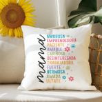 Qoeuyl Boutique Anne Quotes Baskılı Anneler Günü Hediyelik Elyaf Dolgulu Saten Dekoratif Yastık - 28 x 28 cm - Beyaz
