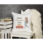Qoeuyl Boutique Artık Laf Anlatmıyorum Baskılı Komik Hediyelik Elyaf Saten Dekoratif Yastık - 28 x 28 cm - Beyaz