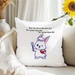 Qoeuyl Boutique Bazı Dertlerin Dermanı Bir Tutam Sanane Baskılı Komik Hediyelik Elyaf Saten Dekoratif Yastık - 28 x 28 cm - Beyaz