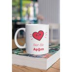 Qoeuyl Boutique Ben Bir Aşığım Sevimli Doğum Günü Sevgili Eş Arkadaş Hediye Baskılı Kupa Bardak - Beyaz