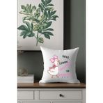 Qoeuyl Boutique Beni Üzmek Tehlikeli ve Yasaktır Baskılı Eğlenceli Hediyelik Elyaf Dolgulu Satendekoratifmini Yastık - 28 x 28 cm - Beyaz
