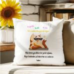 Qoeuyl Boutique Bu Güzellik Bu Akıl Bu Zeka Baskılı Komik Hediyelik Elyaf Dolgulu Saten Dekoratif Yastık - 28 x 28 cm - Beyaz