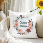 Qoeuyl Boutique Canım Ablam Baskılı Kız Kardeş Abla Hediyelik Elyaf Dolgulu Dekoratif Yastık - 39 x 39 cm - Beyaz
