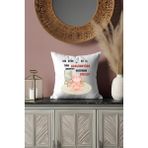 Qoeuyl Boutique Gaslıghtıng Yapanları Hayatından Çıkar Baskılı Eğlenceli Hediyelik Elyaf Dolgu Saten Mini Yastık - 28 x 28 cm - Beyaz