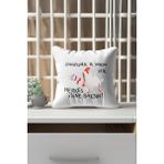 Qoeuyl Boutique Günaydınlık Bi Durum Yok Baskılı Komik Hediyelik Elyaf Dolgu Saten Mini Yastık - 28 x 28 cm - Beyaz