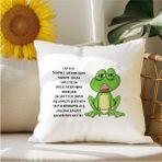Qoeuyl Boutique Kafam Kaldırmıyor Artık Baskılı Komik Hediyelik Elyaf Dolgulu Saten Dekoratif Yastık - 39 x 39 cm - Beyaz