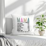 Qoeuyl Boutique Mother Besin Tablosu Baskılı Anneler Günü Hediyelik Elyaf Dolgulu Saten Dekoratif Yastık - 28 x 28 cm - Beyaz