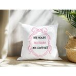 Qoeuyl Boutique My House My Rules Baskılı Elyaf Dolgulu Hediyelik Yastık - 39 x 39 cm - Renkli