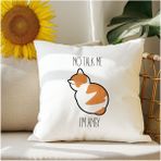 Qoeuyl Boutique No Talk Me I'm Angy Baskılı Komik Hediyelik Elyaf Saten Dekoratif Yastık - 28 x 28 cm - Beyaz