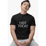 qoeuyl boutique Not Today Arya Stark Game Of Thrones Baskılı Eğlenceli Hediyelik Unisex Siyah T-Shirt