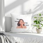 Qoeuyl Boutique Oluruna Bıraktım Oradan Alırsınız Baskılı Hediyelik Elyaf Dolgulu Saten Dekoratif Yastık - 28 x 28 cm - Beyaz