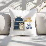 Qoeuyl Boutique Paşa Gönlüm Öyle Istedi Baskılı Komik Eğlenceli Hediyelik Elyaf Dolgulu Saten Dekoratif Yastık - 28 x 28 cm - Kırık Beyaz