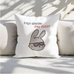 Qoeuyl Boutique Paşa Gönlüm Öyle Istedi Baskılı Komik Eğlenceli Hediyelik Elyaf Dolgulu Saten Dekoratif Yastık - 28 x 28 cm - Krem