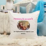 Qoeuyl Boutique Prenseslik Zor Iş Ama Birinin De Yapması Lazım Baskılı Komik Hediyelik Elyaf Saten Dekoratif Yastık - 28 x 28 cm - Şeffaf
