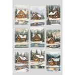 Qoeuyl Boutique Rustik Kış Evleri Temalı 9'lu Kartpostal