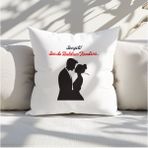 Qoeuyl Boutique Sen De Buldum Kendimi Baskılı Eş Sevgili Romantik Hediyelik Elyaf Saten Dekoratif Yastık - 28 x 28 cm - Beyaz