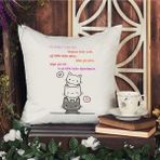 Qoeuyl Boutique Sen Kadayıf Kadar Tatlı Baskılı Komik Hediyelik Elyaf Dolgulu Saten Dekoratif Yastık - 39 x 39 cm - Beyaz