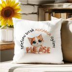 Qoeuyl Boutique Telefonu Bırak Kocanla Ilgilen Baskılı Eş Sevgili Romantik Hediyelik Elyaf Saten Dekoratif Yastık - 28 x 28 cm - Renkli