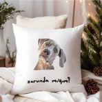 Qoeuyl Boutique Zorunda Mıyım? Baskılı Komik Eğlenceli Hediyelik Elyaf Dolgulu Saten Dekoratif Yastık - 28 x 28 cm - Beyaz