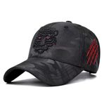 QOHNK Beyzbol şapkası siyah kaplan nakış beyzbol şapkası Snapback rahat şapka erkekler kadınlar için Hip Hop şapka Unisex kamyon şoförü kapaklar, kamuflaj, One Size