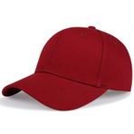 QOHNK Büyük Kafa Şapkası Taktik Atış Spor Balıkçılık Beyzbol Şapkası Açık Hava Avcılık Orman Şapkaları Büyük Başlıklar için, Pure version cap-wine red, Standard 21.2-23 inches (54-60cm)