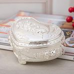 QOHNK Çinko Alaşım Avrupa Vintage Üç Boyutlu Oyma Takı Saklama Kutusu High-End Yaratıcı Kalp Şekilli Taşıma Takı Yüzük