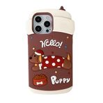 QoKcoahn iPhone 12 Pro Max için Kılıf, Komik 3D Karikatür Kahverengi Köpek Kek Kılıfları Sevimli Kawaii Telefon Kılıfları Yumuşak Silikon Darbeye Dayanıklı Koruyucu Kılıf Kadın Kız iPhone 12 Pro Max