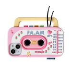 QoKcoahn iPhone 12/12 Pro için Kılıf, 3D Kawaii Telefon Kılıfları Komik Sevimli Karikatür Retro Radyo Kapağı Yumuşak Silikon Jel Damla Koruma Kılıfı Kadın Kız iPhone 12/12 Pro için