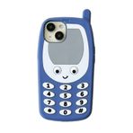 QoKcoahn iPhone 13 Pro Max için Kılıf, 3D Kawaii Telefon Kılıfı Sevimli Karikatür Mavi Retro Telefon Yumuşak Silikon Komik Koruyucu Jel Kapak Kadın Kız iPhone 13 Pro Max için
