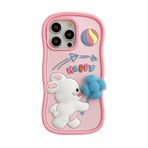 QoKcoahn iPhone 13 Pro Max için Kılıf, 3D Kawaii Telefon Kılıfı Sevimli Karikatür Yel Değirmeni Tavşan Yumuşak Silikon Komik Koruyucu Jel Kapak Kadın Kız iPhone 13 Pro Max için